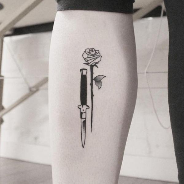 80 Rose and Dagger Tattoo Designs: A Blend of Beauty and Edge