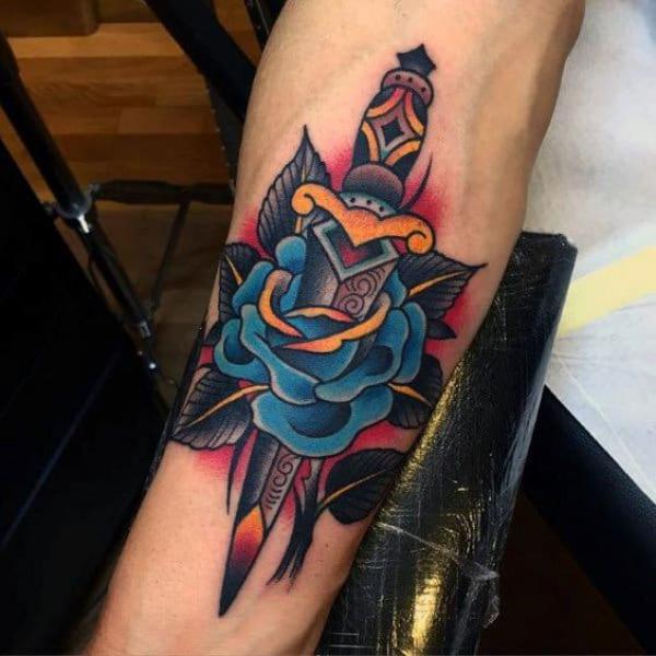 80 Rose and Dagger Tattoo Designs: A Blend of Beauty and Edge