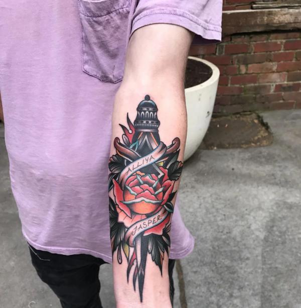 80 Rose and Dagger Tattoo Designs: A Blend of Beauty and Edge