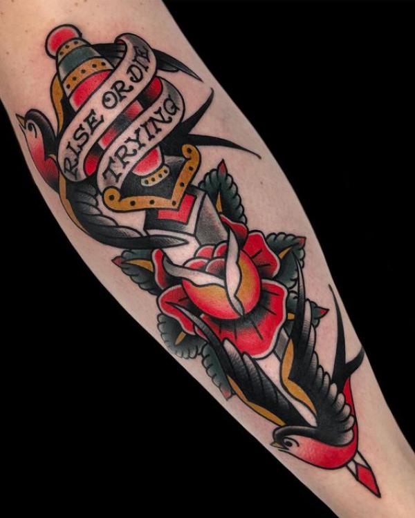 80 Rose and Dagger Tattoo Designs: A Blend of Beauty and Edge