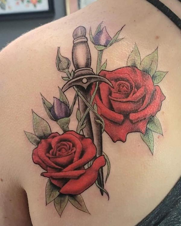 80 Rose and Dagger Tattoo Designs: A Blend of Beauty and Edge