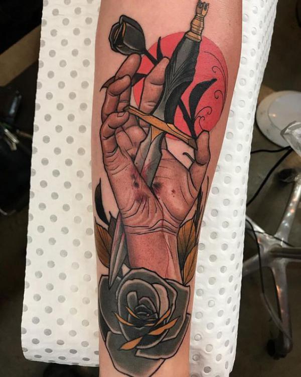 80 Rose and Dagger Tattoo Designs: A Blend of Beauty and Edge