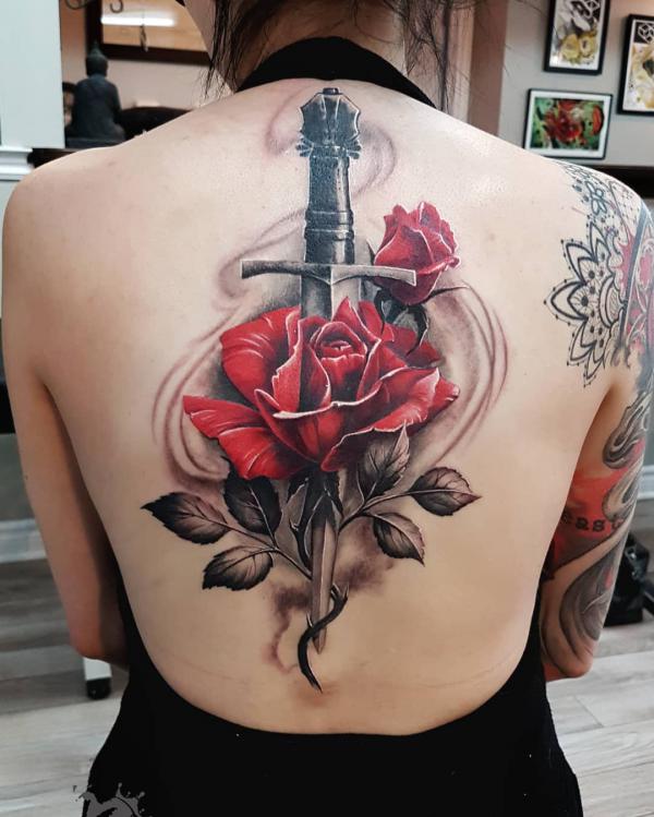80 Rose and Dagger Tattoo Designs: A Blend of Beauty and Edge