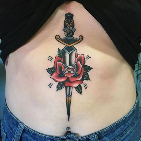 80 Rose and Dagger Tattoo Designs: A Blend of Beauty and Edge