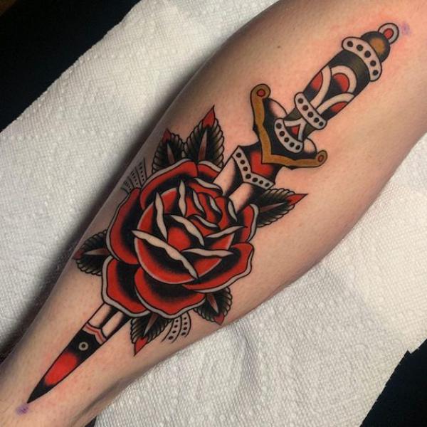 80 Rose and Dagger Tattoo Designs: A Blend of Beauty and Edge