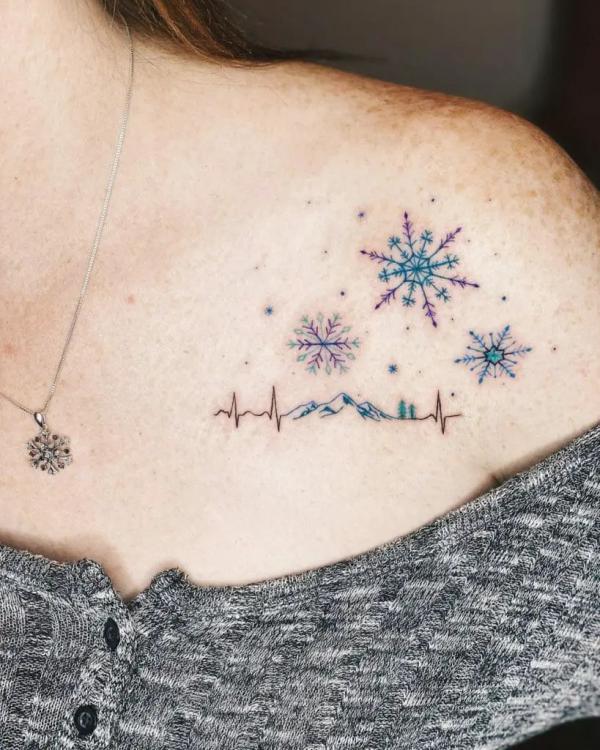 100 Snowflake tattoo Ideas for Your Winter Ink