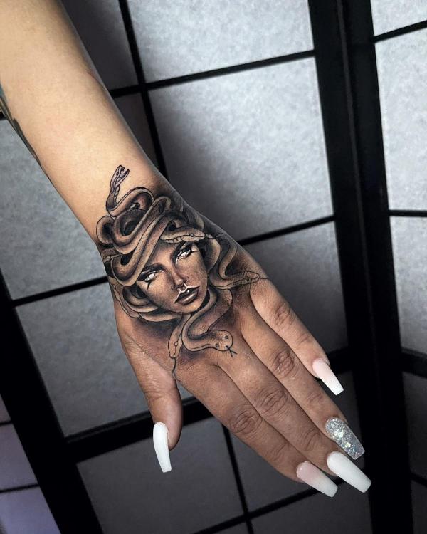 40 Medusa Hand Tattoo Designs with Meaning