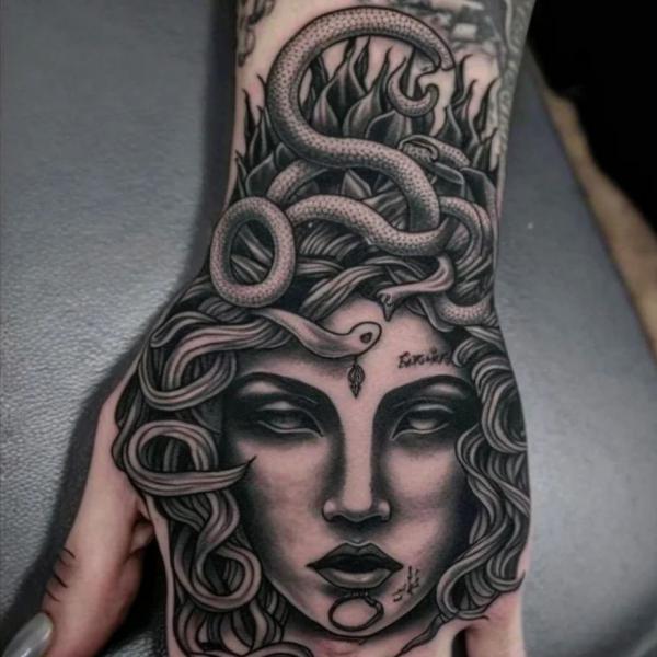 40 Medusa Hand Tattoo Designs with Meaning