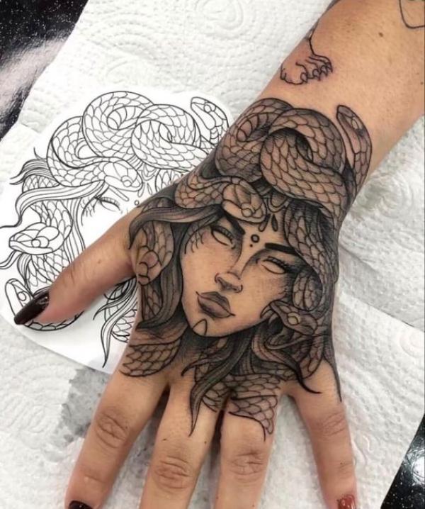 40 Medusa Hand Tattoo Designs with Meaning