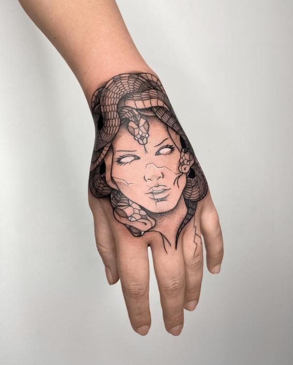 40 Medusa Hand Tattoo Designs with Meaning