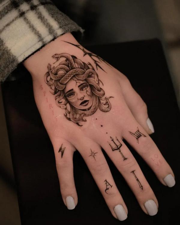 40 Medusa Hand Tattoo Designs with Meaning