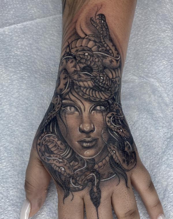 40 Medusa Hand Tattoo Designs with Meaning