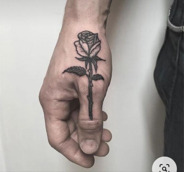 40 Timeless Rose Finger Tattoo Designs