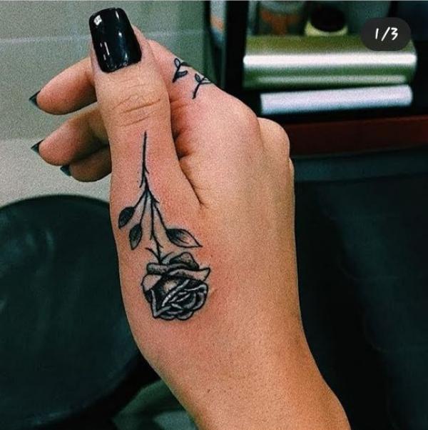40 Timeless Rose Finger Tattoo Designs