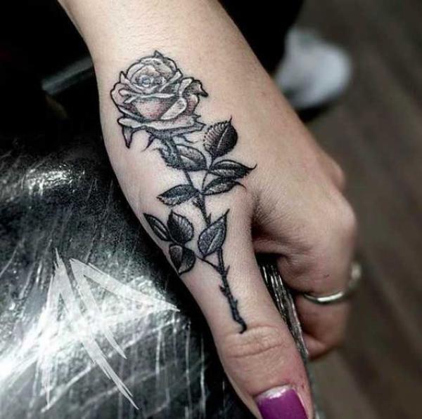40 Timeless Rose Finger Tattoo Designs