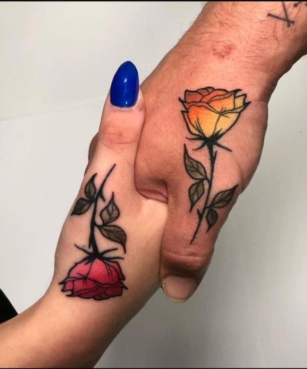 40 Timeless Rose Finger Tattoo Designs