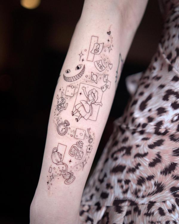80+ Artistic Line Work Tattoo Designs