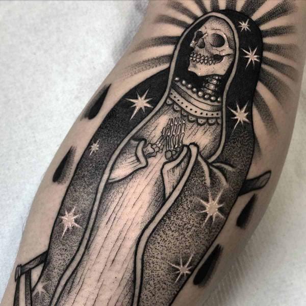 60 Santa Muerte Tattoo Designs with Meaning