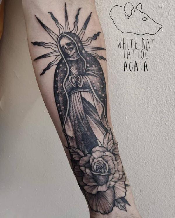 60 Santa Muerte Tattoo Designs with Meaning