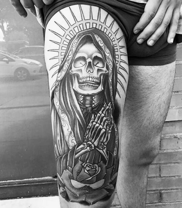 60 Santa Muerte Tattoo Designs with Meaning
