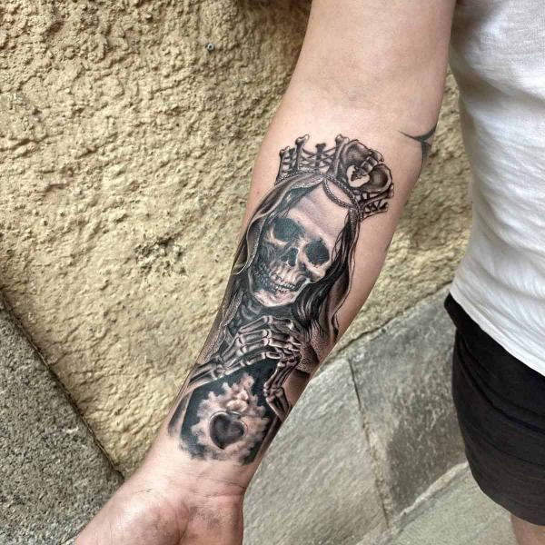 60 Santa Muerte Tattoo Designs with Meaning