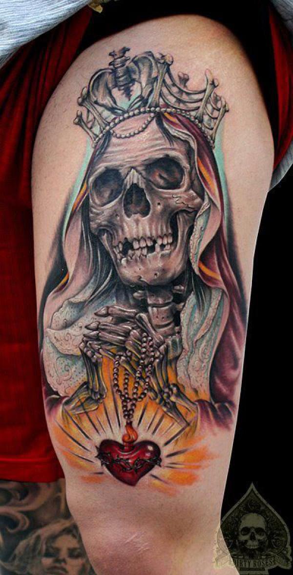 60 Santa Muerte Tattoo Designs with Meaning