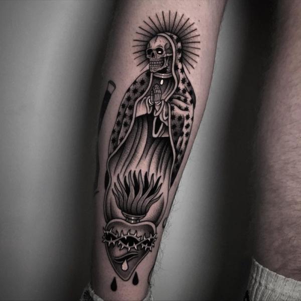 60 Santa Muerte Tattoo Designs with Meaning