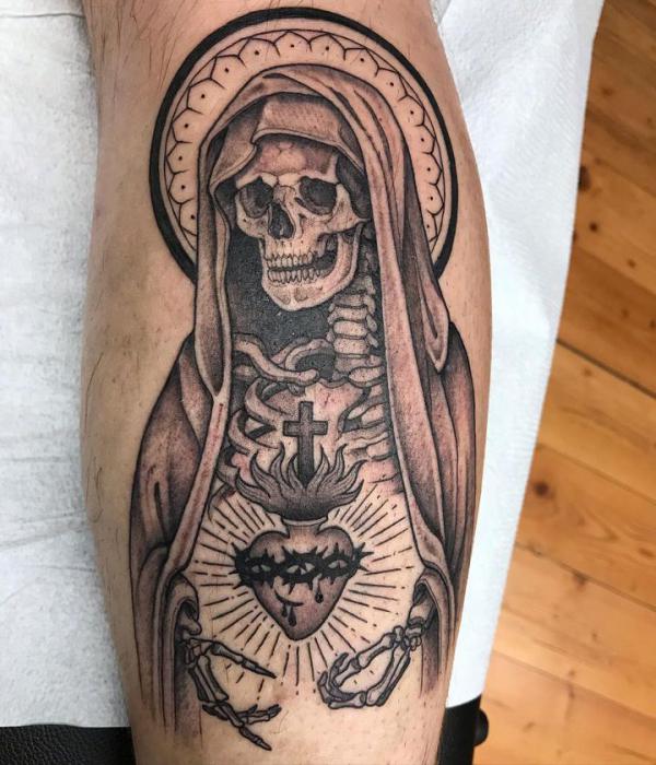 60 Santa Muerte Tattoo Designs with Meaning