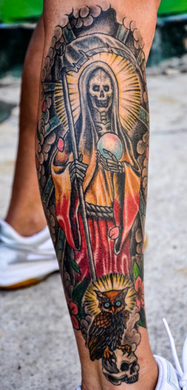 60 Santa Muerte Tattoo Designs with Meaning