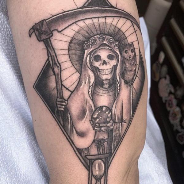 60 Santa Muerte Tattoo Designs with Meaning