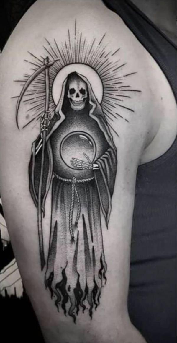 60 Santa Muerte Tattoo Designs with Meaning