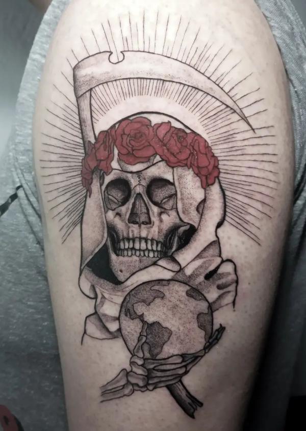 60 Santa Muerte Tattoo Designs with Meaning