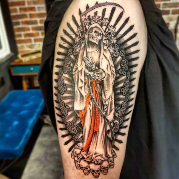 60 Santa Muerte Tattoo Designs with Meaning