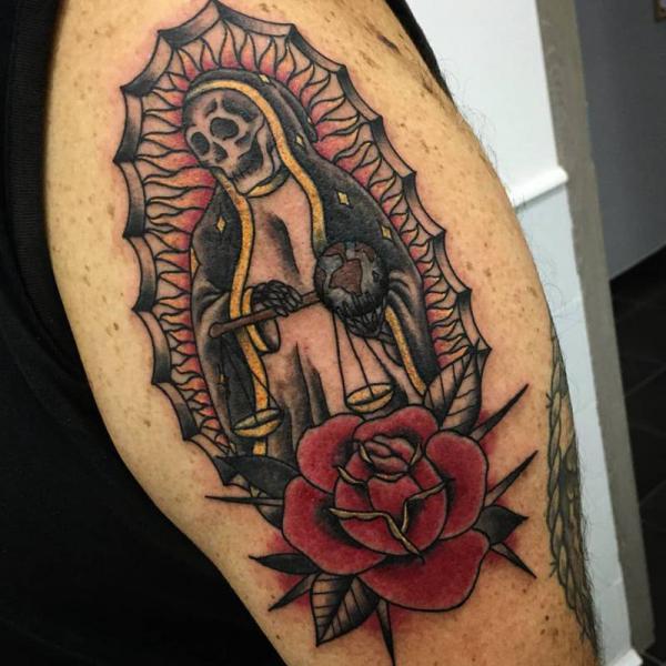 60 Santa Muerte Tattoo Designs with Meaning