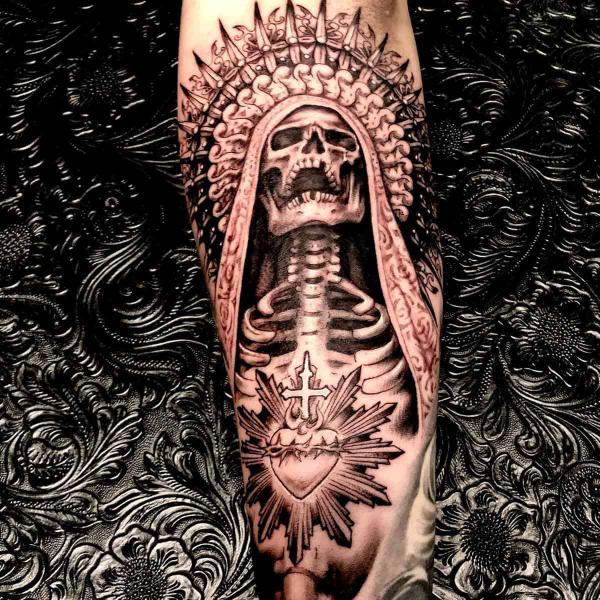 60 Santa Muerte Tattoo Designs with Meaning
