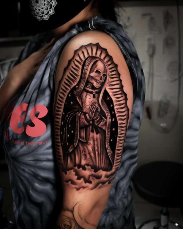 60 Santa Muerte Tattoo Designs with Meaning