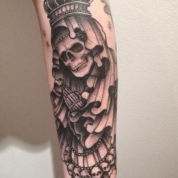 60 Santa Muerte Tattoo Designs with Meaning