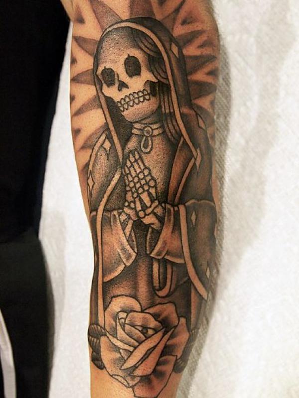 60 Santa Muerte Tattoo Designs with Meaning