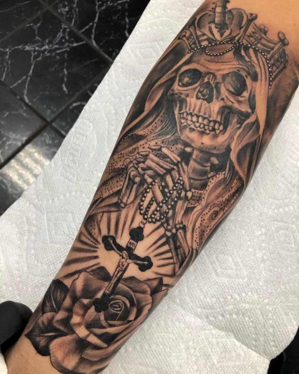 60 Santa Muerte Tattoo Designs with Meaning