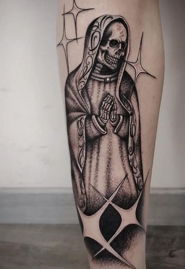 60 Santa Muerte Tattoo Designs with Meaning