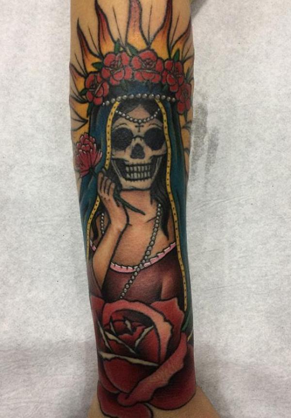 60 Santa Muerte Tattoo Designs with Meaning