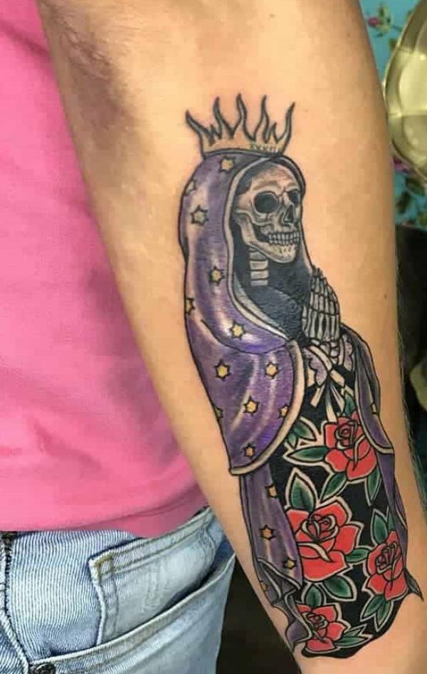 60 Santa Muerte Tattoo Designs with Meaning
