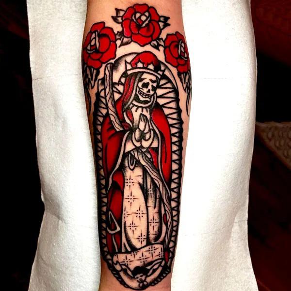 60 Santa Muerte Tattoo Designs with Meaning