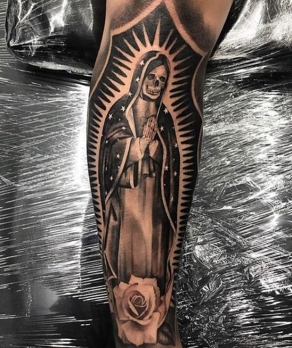 60 Santa Muerte Tattoo Designs with Meaning