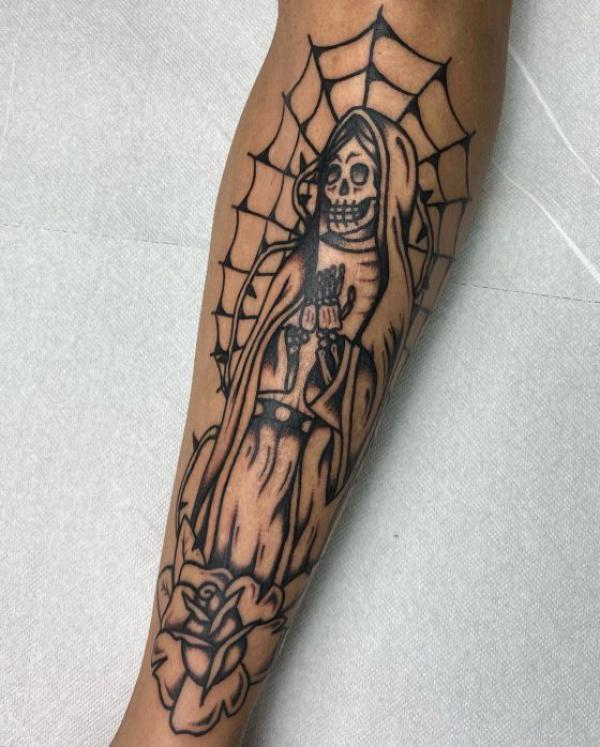 60 Santa Muerte Tattoo Designs with Meaning