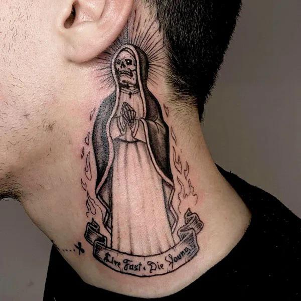60 Santa Muerte Tattoo Designs with Meaning