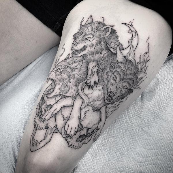 60 Cerberus Tattoo Designs with Meaning