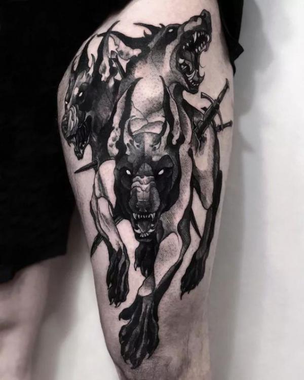 60 Cerberus Tattoo Designs with Meaning