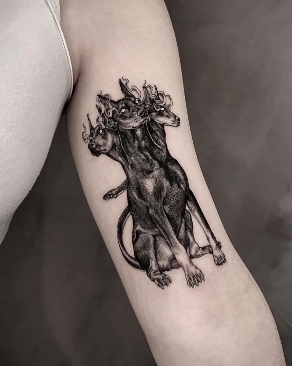 60 Cerberus Tattoo Designs with Meaning