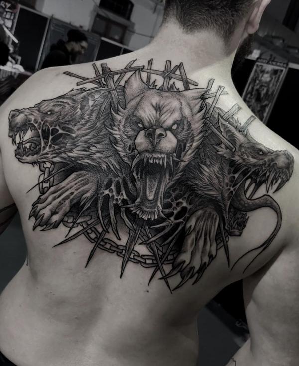 60 Cerberus Tattoo Designs with Meaning